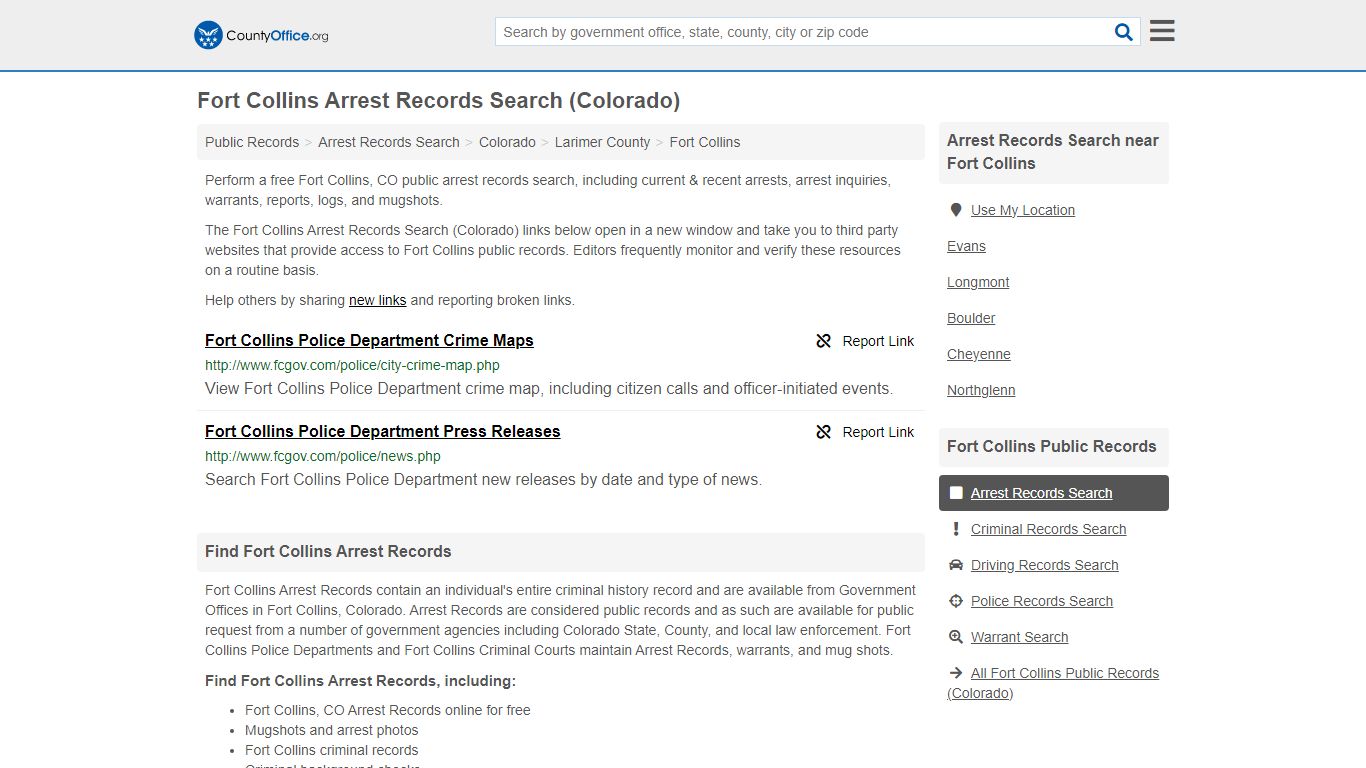 Arrest Records Search - Fort Collins, CO (Arrests & Mugshots)